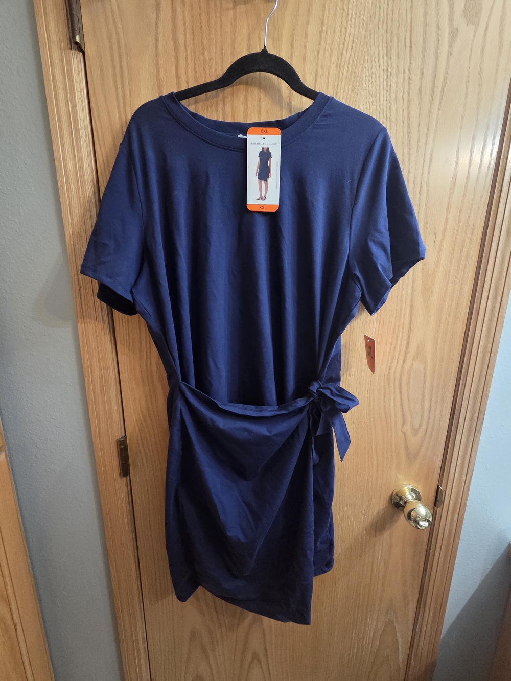 Threads 4 Thought Navy Short Sleeve Wrap Dress